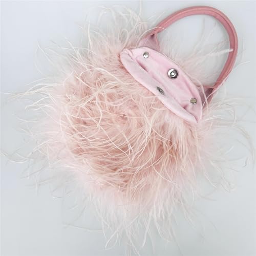 BDXMKS Frauen Straußenfeder Geldbörse Mini Tasche Mode Pelzigen Romantische Party Anliegen Abendessen Hochzeit Braut Flauschigen Feder Frauen Handtasche(Pink 1) von BDXMKS