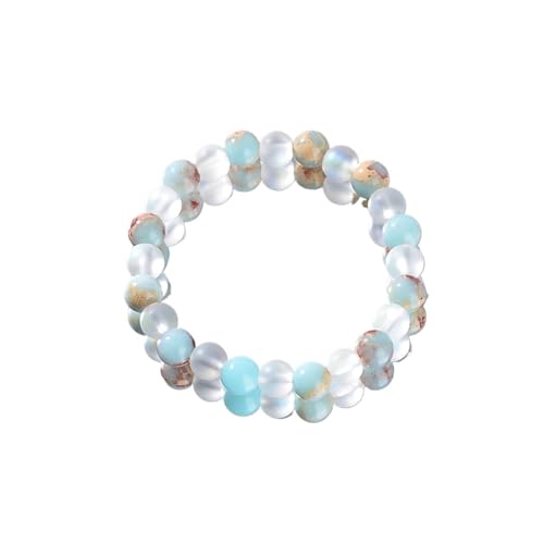 BDXMKS Kristall Armband 2 Stück Quarz- und Meeressediment-Perlenarmband Unisex-Schmuck von BDXMKS