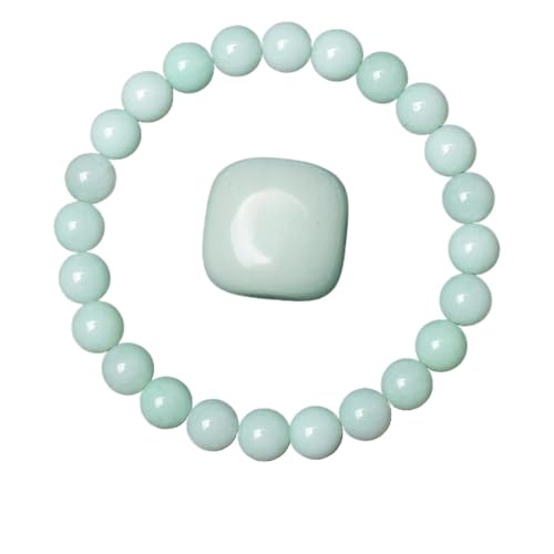 BDXMKS Kristall Armband Goldene Obsidian Stein Perlen Armband Männer Frauen Goldene Licht Regenbogen Obsidian Rohstein Runde Perle Energie Schmuck(17cm,8MM BEADS_35 GREEN JADE) von BDXMKS