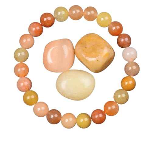 BDXMKS Kristall Armband Goldene Obsidian Stein Perlen Armband Männer Frauen Goldene Licht Regenbogen Obsidian Rohstein Runde Perle Energie Schmuck(21cm,8MM BEADS_15 GOLDEN JADE) von BDXMKS