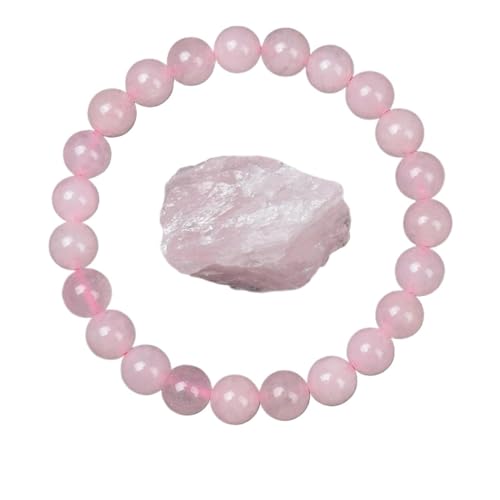 BDXMKS Kristall Armband Goldene Obsidian Stein Perlen Armband Männer Frauen Goldene Licht Regenbogen Obsidian Rohstein Runde Perle Energie Schmuck(21cm,8MM BEADS_32 PINK CRYSTAL) von BDXMKS