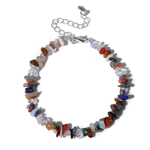 BDXMKS Kristall Armband Quarzkristall-Armband, unregelmäßiger Stein, Perlensplitter, Schmuck, Amethyste, Aquamarine, Citrine, Armbänder for Frauen(3 Mixed Stone) von BDXMKS