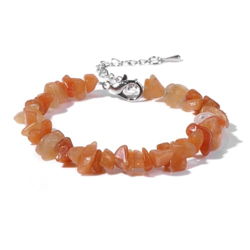 BDXMKS Kristall Armband Quarzkristall-Armband, unregelmäßiger Stein, Perlensplitter, Schmuck, Amethyste, Aquamarine, Citrine, Armbänder for Frauen(30 Aventurine) von BDXMKS