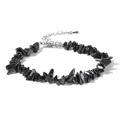 BDXMKS Kristall Armband Quarzkristall-Armband, unregelmäßiger Stein, Perlensplitter, Schmuck, Amethyste, Aquamarine, Citrine, Armbänder for Frauen(32 Terahertz) von BDXMKS