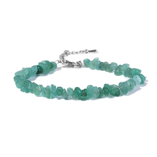BDXMKS Kristall Armband Quarzkristall-Armband, unregelmäßiger Stein, Perlensplitter, Schmuck, Amethyste, Aquamarine, Citrine, Armbänder for Frauen(7 Aventurine) von BDXMKS