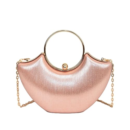 BDXMKS Muschel Tasche Muscheltasche in Abend-Clutch von Arclylic, Umhängetasche, Party-Geldbörse, elegante Damen-Geldbörse for Cocktails, Handtasche mit Ketten(Pink) von BDXMKS