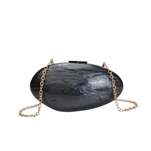 BDXMKS Muschel Tasche Perlen-Abendtaschen Designer Luxus Clutch Geldbörse Mini Damen Geldbörse Muschelkette Schulter Crossbody Hochzeitsfeier Handtasche(Black) von BDXMKS