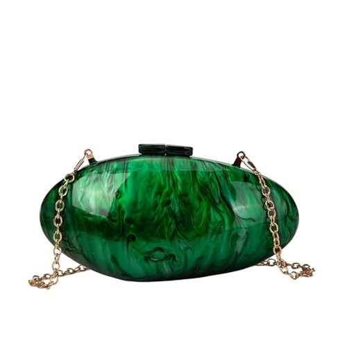 BDXMKS Muschel Tasche Perlen-Abendtaschen Designer Luxus Clutch Geldbörse Mini Damen Geldbörse Muschelkette Schulter Crossbody Hochzeitsfeier Handtasche(Green) von BDXMKS