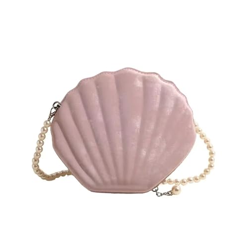 BDXMKS Muschel Tasche Shell Bag Premium Schultertasche Leder Crossbody Tasche(PURPLE) von BDXMKS