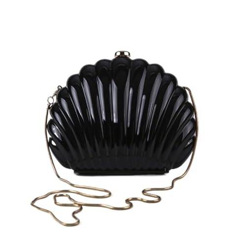 Muschel Tasche Lady Mini Shell Bag Luxus Designer Made Up & Telefon Tragetaschen Gelb Beige Beutel Süße Schulter Totes(Black) von BDXMKS