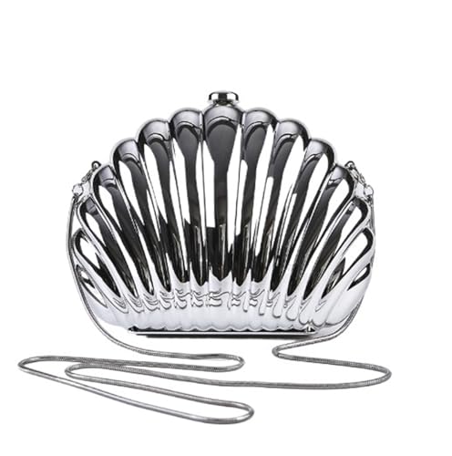 Muschel Tasche Lady Mini Shell Bag Luxus Designer Made Up & Telefon Tragetaschen Gelb Beige Beutel Süße Schulter Totes(Silver) von BDXMKS