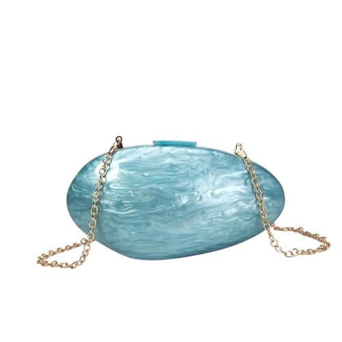 Muschel Tasche Perlen-Abendtaschen Designer Luxus Clutch Geldbörse Mini Damen Geldbörse Muschelkette Schulter Crossbody Hochzeitsfeier Handtasche(Sky blue) von BDXMKS
