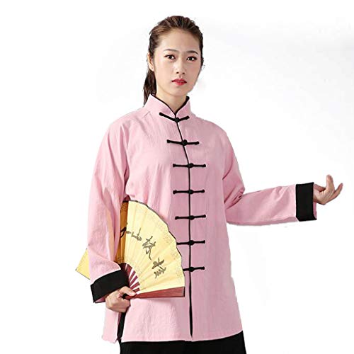 BDXZJ Tai Chi Kleidung, Adult Unisex Martial Arts Anzüge Sets Herbst Winter Baumwolle Leinen Warm Halten Tragen Kung Fu Uniform Wing Chun Fitness Kleidung Red-Medium Pink,XX Large von BDXZJ