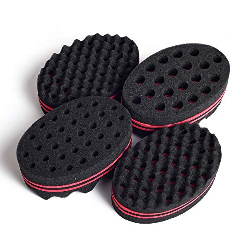 BIGEDDIE 4 Pcs Varied Hair Sponges Curl Sponge For Men Twist SpongesStyling Tool for Afro Curl Dreadlock sponge(blend) von BE BIGEDDIE