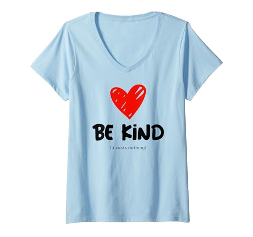 Damen BE KIND X IT COSTS NOTHING - Sei nett kostet nix. Kindness T-Shirt mit V-Ausschnitt Damen BE KIND X IT COSTS NOTHING - Sei nett kostet nix. Kindness T-Shirt mit V-Ausschnitt von BE KIND X IT COSTS NOTHING - Kindness Statement