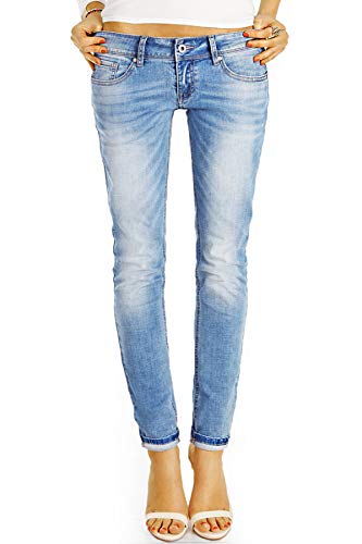 BE STYLED Berlin Damenjeans Low Waist Hüftjeans Hose im lockeren bequemen Boyfriend Relaxed Fit j7g-2 42/XL-Bleached von BE STYLED