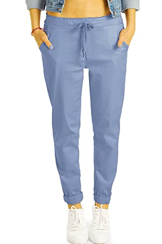 BE STYLED Damen Chinos Stoffhosen, Weite, lockere Hosen mit Stretch h29a 42/XL Mittelblau von BE STYLED