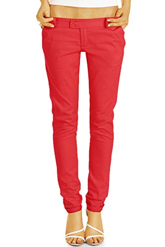 BE STYLED Damen Chinos - Stoffhosen, röhrige hüftige Passform, mit Stretch h15a 38/M rot von BE STYLED