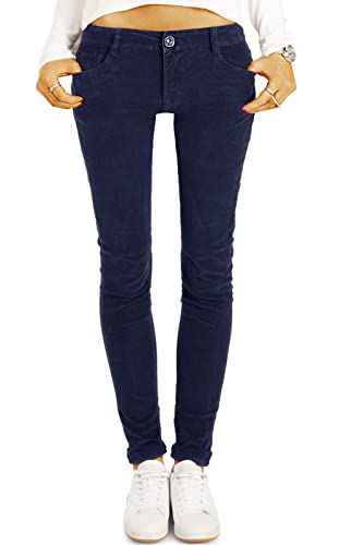 BE STYLED Damen Hosen Low Waist Straight Cord Jeans j1ia L blau von BE STYLED