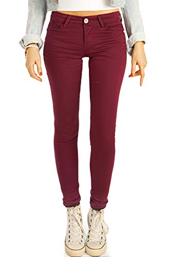 BE STYLED Damenjeans, Skinny Röhrenjeans Low Waist Hüftjeanshosen j16m-1 42/XL rot von BE STYLED