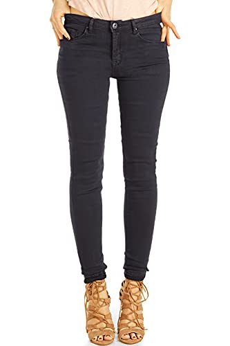 BE STYLED Medium Waist Jeanshose Hüftjeans Enge Röhrige Stretch Skinny Jeans - Damen - j25i 36/S von BE STYLED