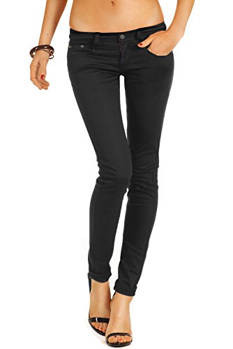 Bestyledberlin Damen Jeans, Basic SkinnyJeans, Schmale Stretch Jeanshosen j71e 38/M schwarz von BE STYLED