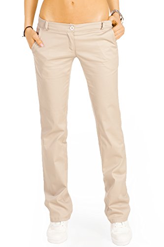 Bestyledberlin Elegante Damen Chino, Schicke Regular Fit Stoffhosen, Ausgestellte Sommer Hosen j20k 36/S beige von BE STYLED