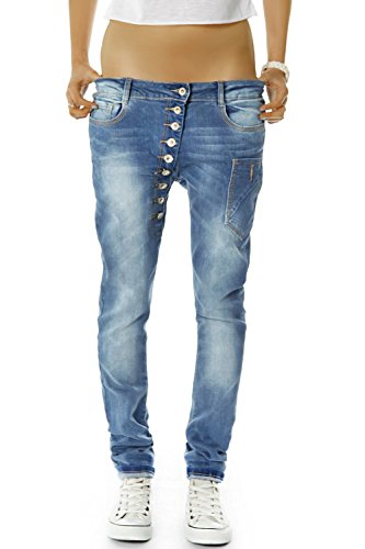 bestyledberlin Damen Boyfriend Jeans Baggy Style Damenjeans Skinny Fit Hose Knopfleiste j02kw 36/S von BE STYLED