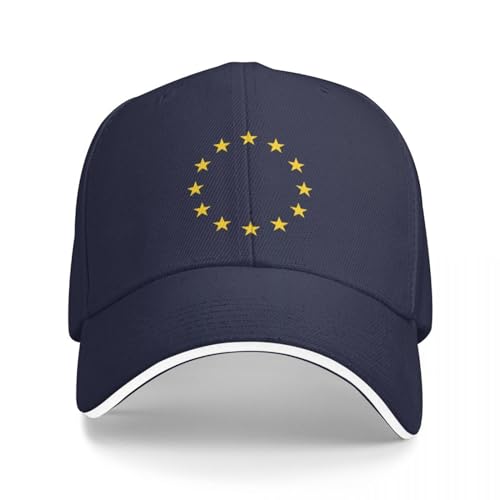 BEABAG Basecap EU Europa Europäische Union Europäische Flagge EU Stars Baseball Cap Mode Strand Militär Taktische Kappe Luxus Damen Mütze Herren von BEABAG