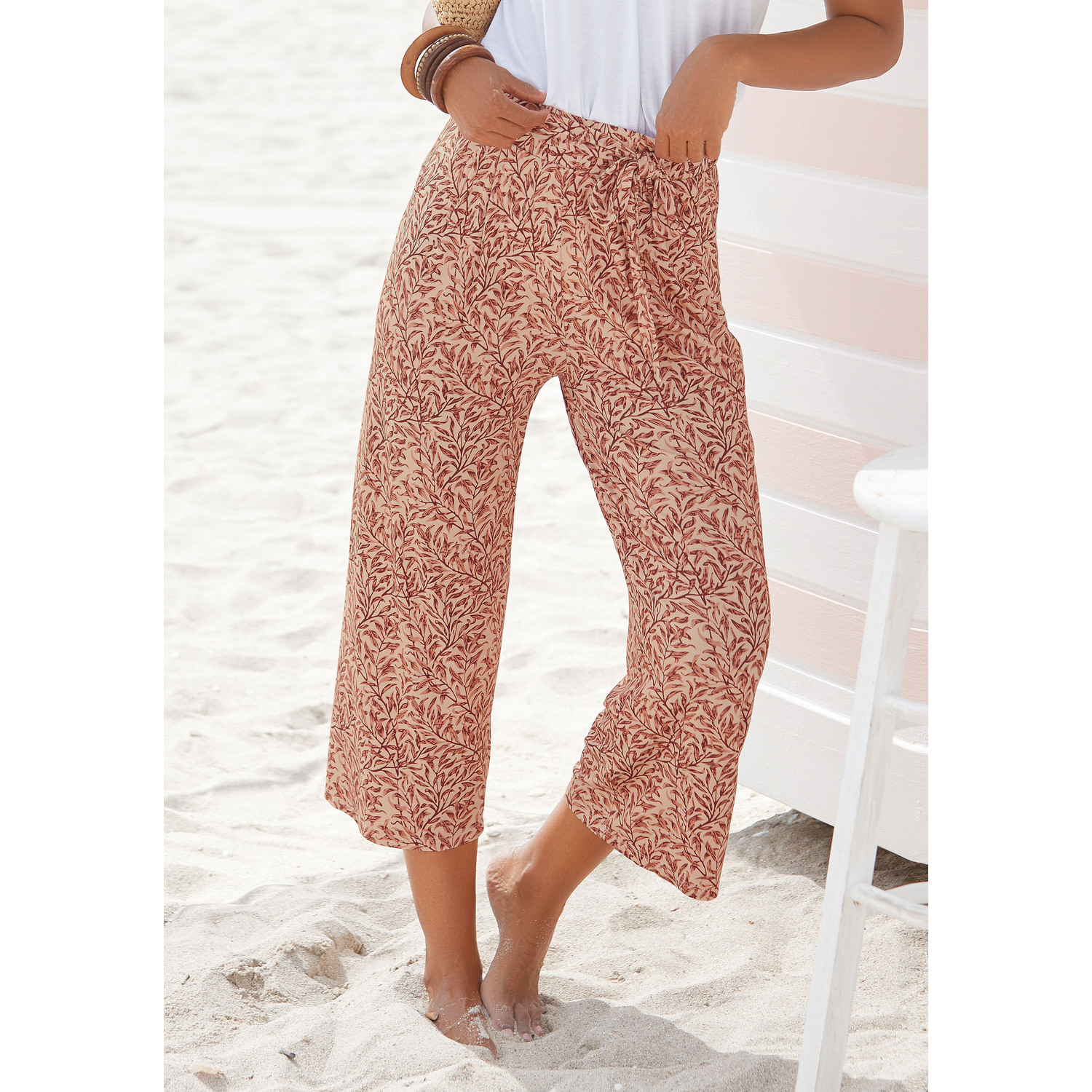 BEACHTIME Culotte Damen rot bedruckt Gr.36 von BEACHTIME