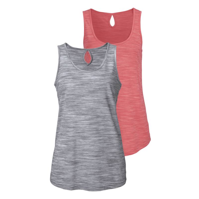 BEACHTIME Tanktop Damen apricot-meliert, grau-meliert Gr.48/50 von BEACHTIME