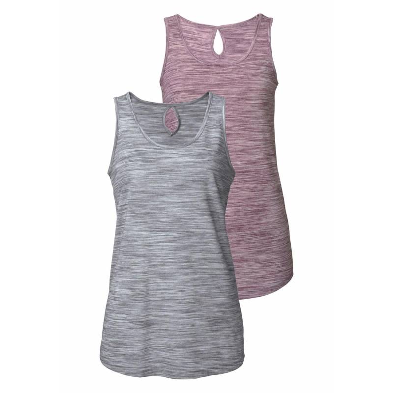 BEACHTIME Tanktop Damen beere-meliert, grau-meliert Gr.36/38 von BEACHTIME