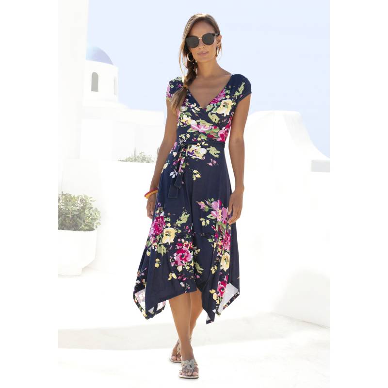 BEACHTIME Sommerkleid Damen marine-bedruckt Gr.38 von BEACHTIME