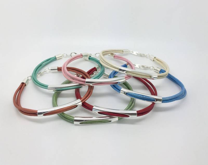 Armband Farbe Leder, Leder-Mann, Frau-Leder-Armband-Armband von BEADFALLS