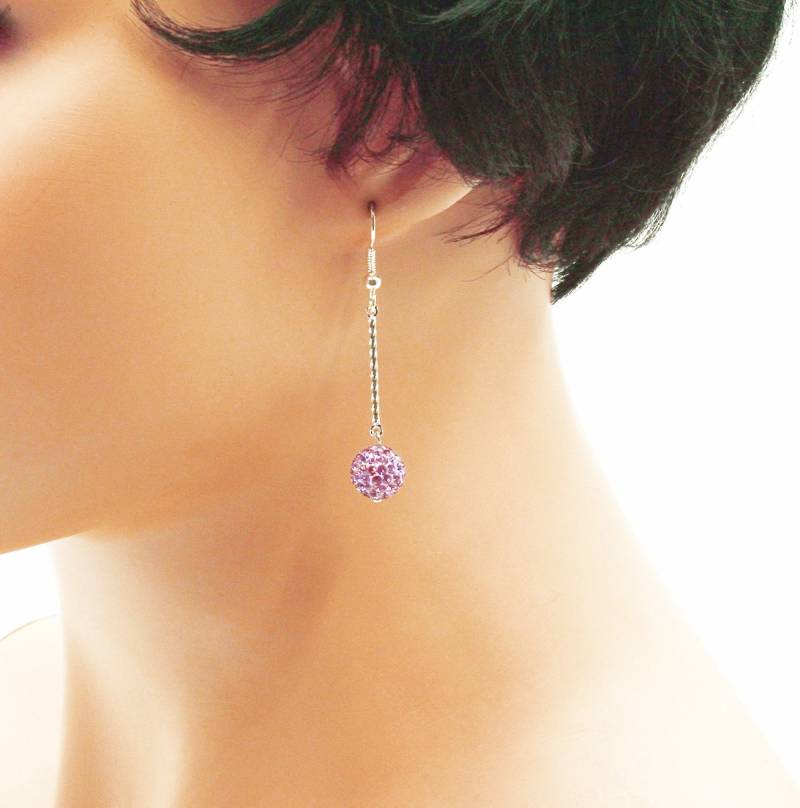 Disco Ohrringe, Gepflasterte Strass Perlen , Silbernen Ohrhaken von BEADFALLS