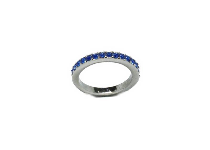 Einen Halben Ring, Ring Eine Halbe Ewigkeit, Swarovski, Blauer Ring Ring, Keine Verstellbaren Silber von BEADFALLS