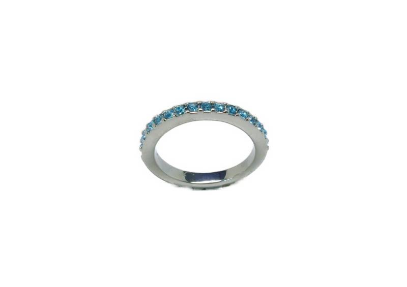 Einen Halben Ring, Ring Eine Halbe Ewigkeit Ring Swarovski, Aquamarin, Keine Einstellbare Silberring von BEADFALLS