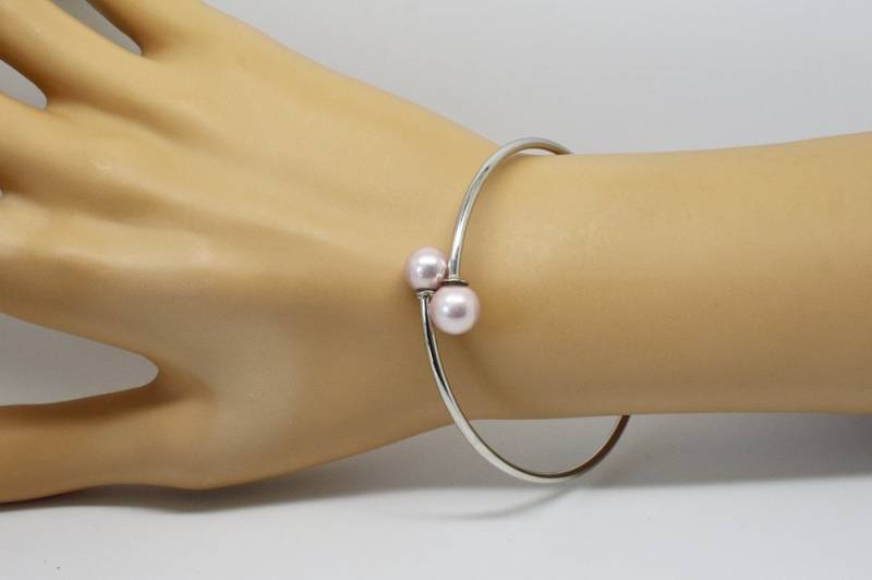 Ring Silber Armband Perlen Grau-Lila von BEADFALLS