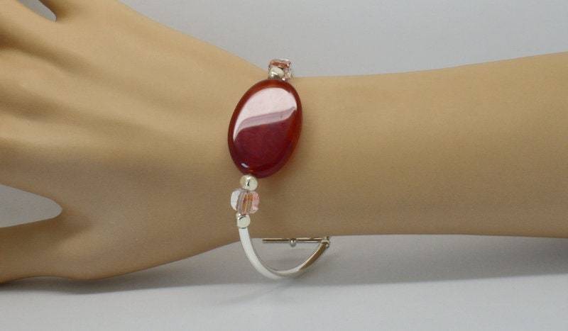 Silber Armband Und Perlen Karneol von BEADFALLS