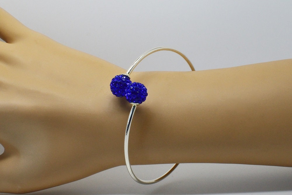 Silber Perlen Ring Saphir Blau Strass Armband von BEADFALLS