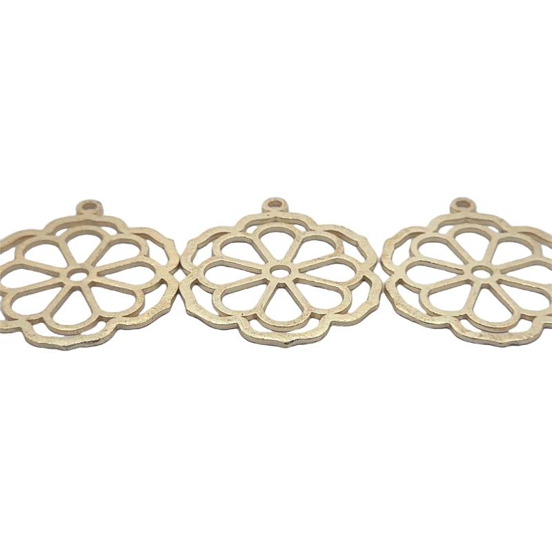 4 Stk Vergoldete Blumen Charms Beschichtete Anhänger | 45mmx39mm 4 Stk Vergoldete Blumen Charms Beschichtete Anhänger | 45mmx39mm von BEADPRIDE