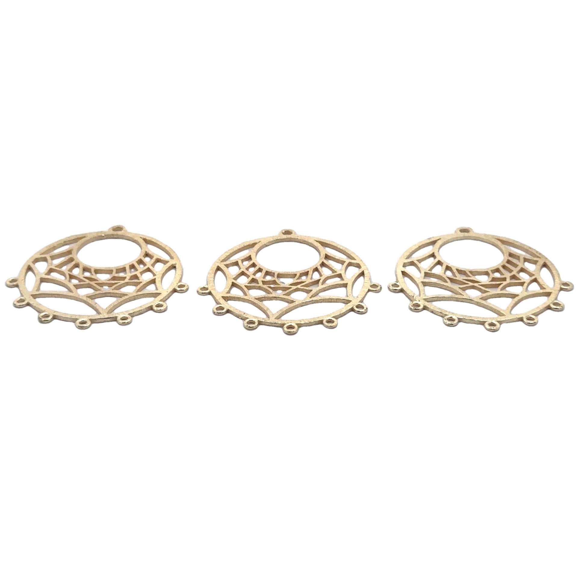 6 Stück Vergoldete Und Versilberte Kupferanhänger | 40 X 39 Mm von BEADPRIDE