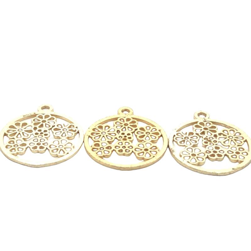 8stk. Gold-Finish Fancy Pendent E-Beschichtet, Messing Zubehör | 32mm X 37With Loop 8stk. Gold-Finish Fancy Pendent E-Beschichtet, Messing Zubehör | 32mm X 37With Loop von BEADPRIDE