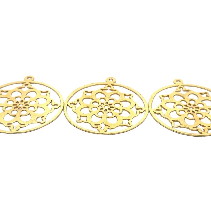Blumenanhänger Mit Gold-Finish Versilbert, E-Beschichtet, Gebürstet | 4 Stück, 48mmx42mm Blumenanhänger Mit Gold-Finish Versilbert, E-Beschichtet, Gebürstet | 4 Stück, 48mmx42mm von BEADPRIDE