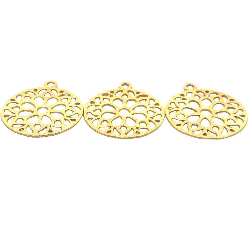 Gold-Finish Und Versilbert, Ktl-Beschichtet, Gebürstetes Finish, 6 Stück Messingzubehör, Anhänger "34mmx29" von BEADPRIDE