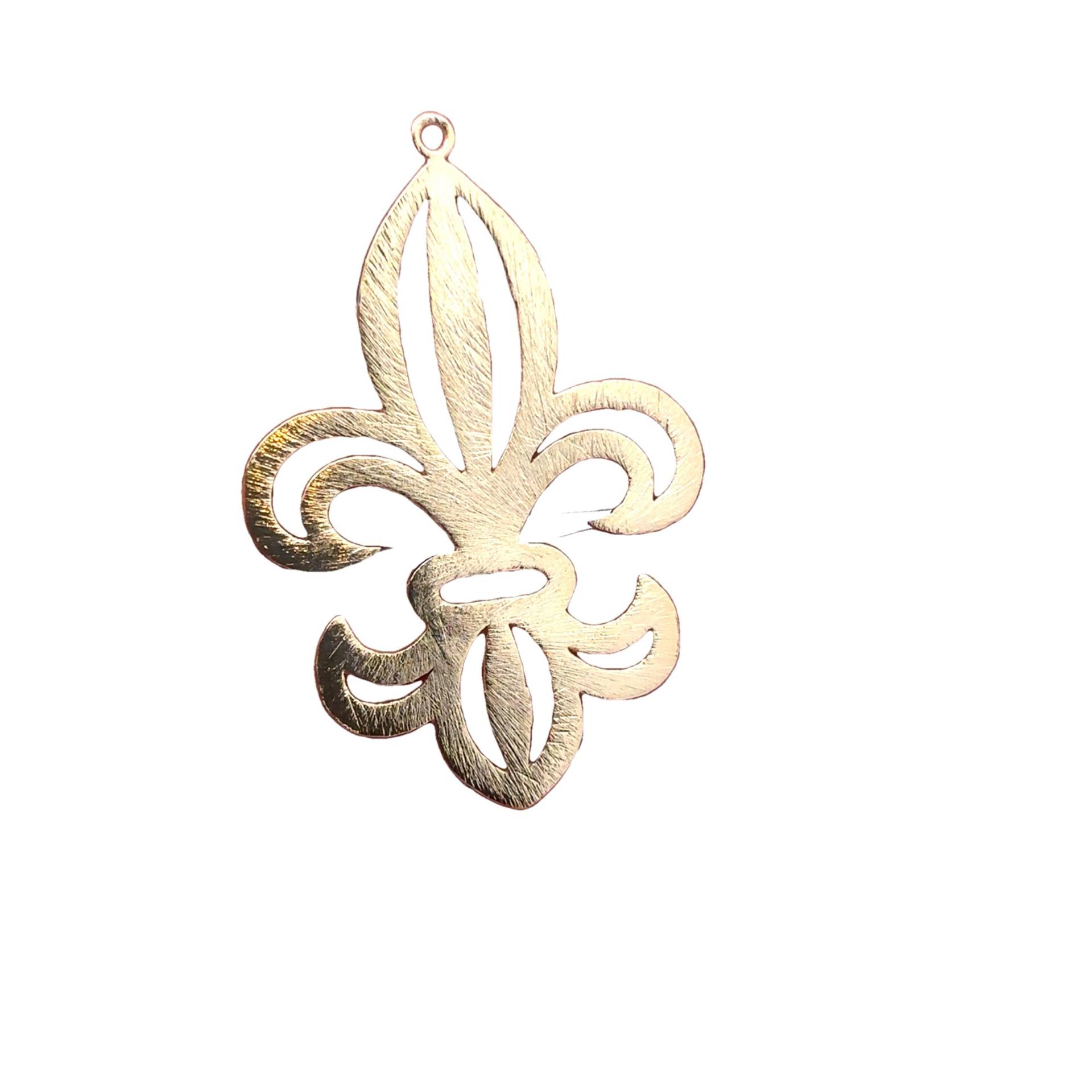 Gold Fleur De Lis Anhänger Gebürstetes Finish Anhänger, Kupfer Oder Messing von BEADPRIDE