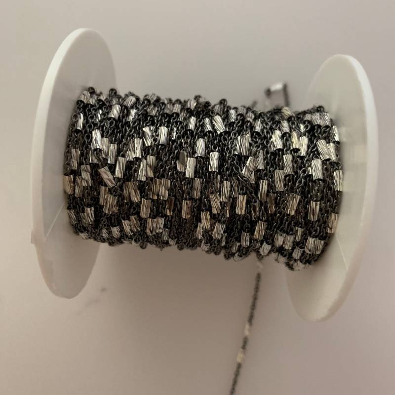 Schwarz Rhodinierte Sterling Silber Kette, Halskette Crimp Perlen Kette. Größe 1.8 | 1 Fuß Schwarz Rhodinierte Sterling Silber Kette, Halskette Crimp Perlen Kette. Größe 1.8 | 1 Fuß von BEADPRIDE