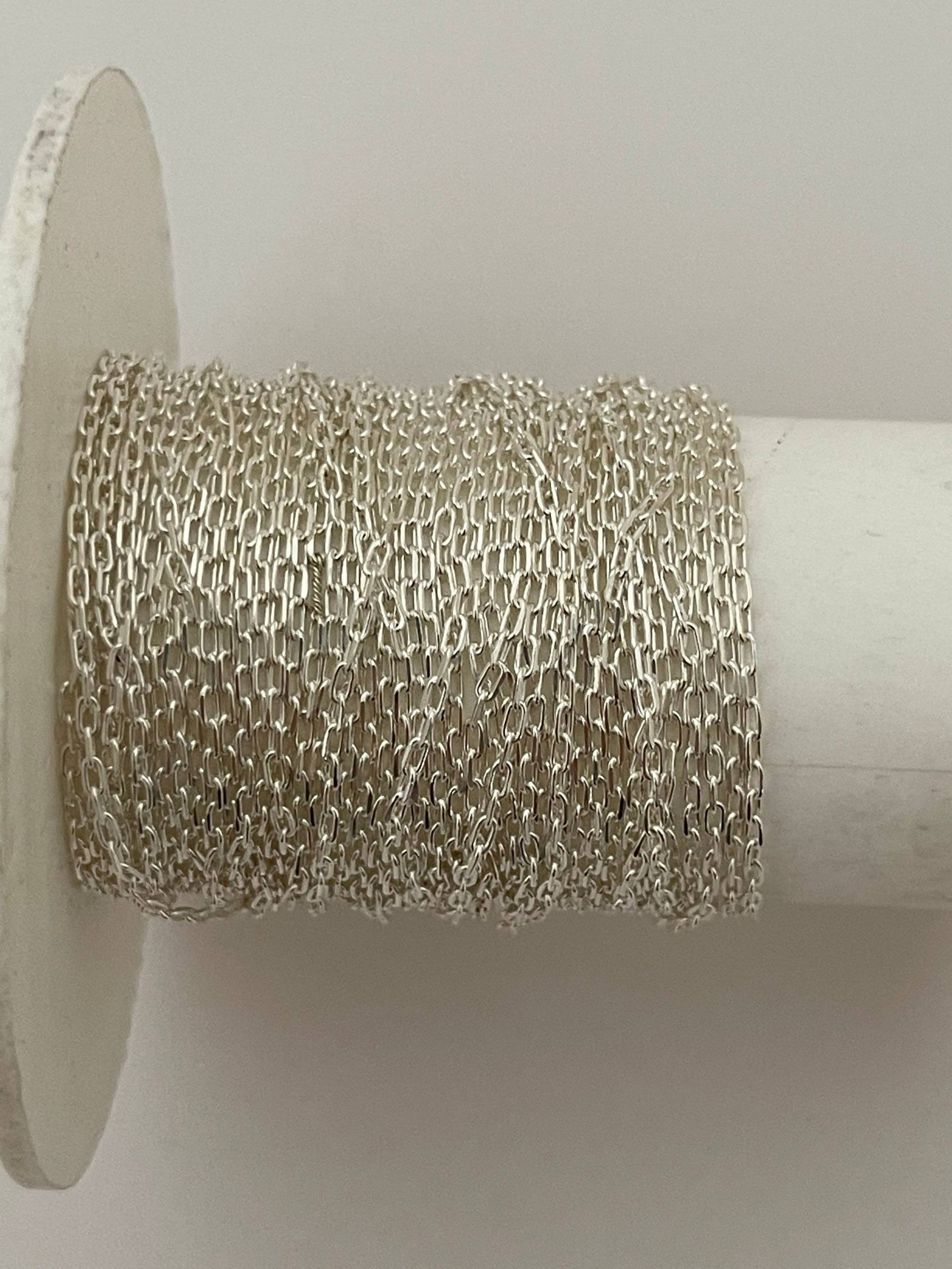 sterling Silber Diamantschliff Ankerkette 1.35Mmx2.2 Mm, Halskette Kette | 1 Fuß von BEADPRIDE