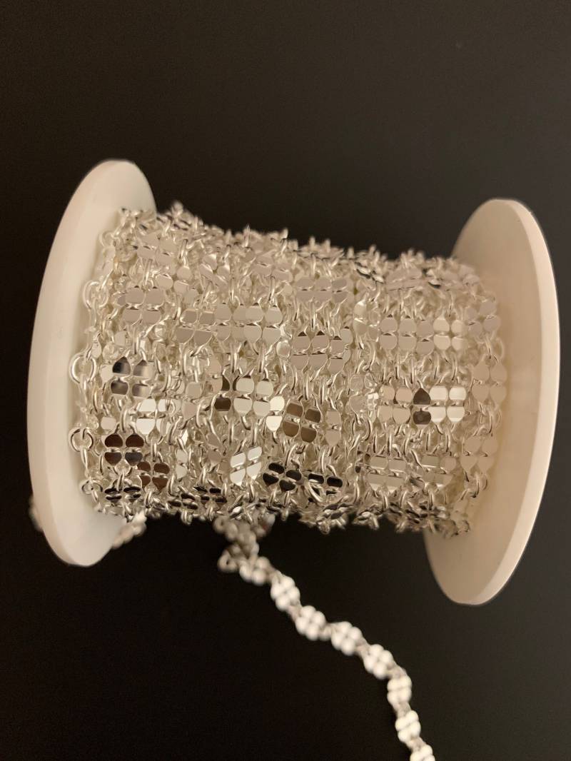 sterling Silber Gehämmerte Kabelkette 4.5 Mm Designer Link | 1 Fuß von BEADPRIDE