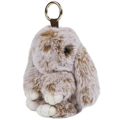 Flauschiger Bunny Keychain, Kunstfell Kaninchen Keychain süße Plüschhasen -Schlüsselringe Pompom Schlüsselbund für Frauen Mädchen von BEAHING